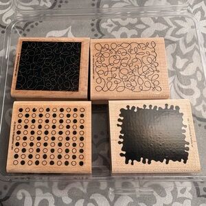 Stampin’ Up! Set of Four Wooden Rubber Stamps designs